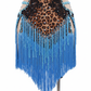 ByCharme Leopard Blue Brown Fringes Latin Salsa Competition Dress - BCL-0058