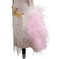 ByCharme Silver Pink Gold Feathers Latin Salsa Competition Dress - BCL-0158