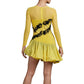 ByCharme Yellow Black Rhinestones Latin Salsa Competition Dress - BCL-0110