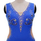 ByCharme Medium Blue Rhinestone Ballroom Competition Dress - BC-0231