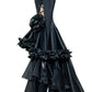 ByCharme Black Tan Chiffon Latin Salsa Competition Dress - BCL-0003
