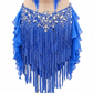 ByCharme Blue Silver Tan Fringes Latin Salsa Competition Dress - BCL-0072