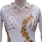 ByCharme White & Gold Sequin Ballroom Competition Dress - BC-0030