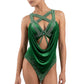 ByCharme Dark Green Silver Velvet Latin Salsa Competition Dress - BCL-0155
