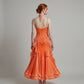 ByCharme Orange Red Feather Ballroom Competition Dress - BC-0215
