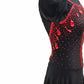 ByCharme Black Red Fringes Latin Salsa Competition Dress - BCL-0084