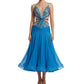 ByCharme Royal Blue Chiffon Ballroom Competition Dress - BC-0010