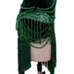 ByCharme Dark Green Velvet Fringes Pearls Latin Salsa Competition Dress - BCL-0191