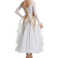 ByCharme White & Gold Sequin Ballroom Competition Dress - BC-0030