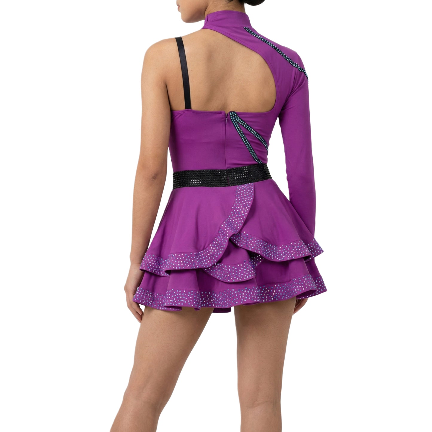 ByCharme Orchid Black Exquisite Edition Latin Salsa Competition Dress - BCL-0047