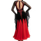 ByCharme Bright Red Velvet Ballroom Competition Dress - BC-0011