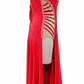 ByCharme Bright Red Fringes Ballroom Competition Dress - BC-0045