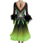 ByCharme Black Feather Ballroom Competition Dress - BC-0042