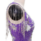 ByCharme Purple Fringes Ballroom Competition Dress - BC-0230