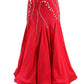 ByCharme Bright Red Chiffon Ballroom Competition Dress - BC-0019