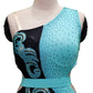 ByCharme Black Cyan Blue Fringes Latin Salsa Competition Dress - BCL-0188