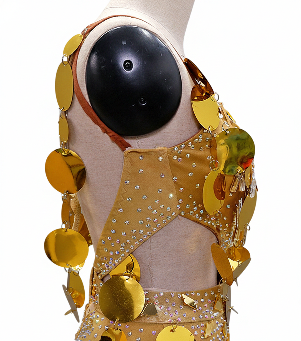 ByCharme Gold Exquisite Edition Latin Salsa Competition Dress - BCL-0026