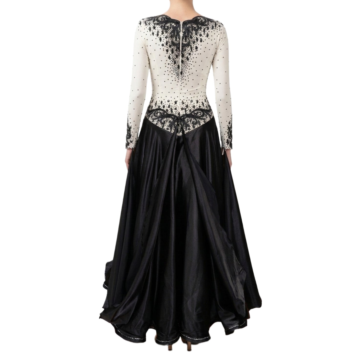 ByCharme Black & White Ballroom Competition Dress - BC-0005