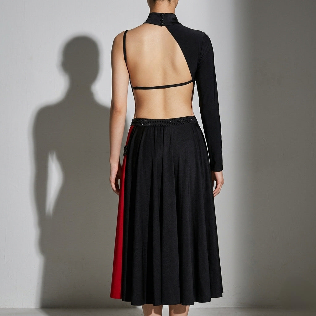 ByCharme Black Exquisite Latin Salsa Competition 2 in 1 Dress - BC2-0008