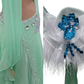 ByCharme Aquamarine Feather Ballroom Competition Dress - BC-0060