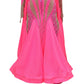 ByCharme Neon Pink Chiffon Ballroom Competition Dress - BC-0007