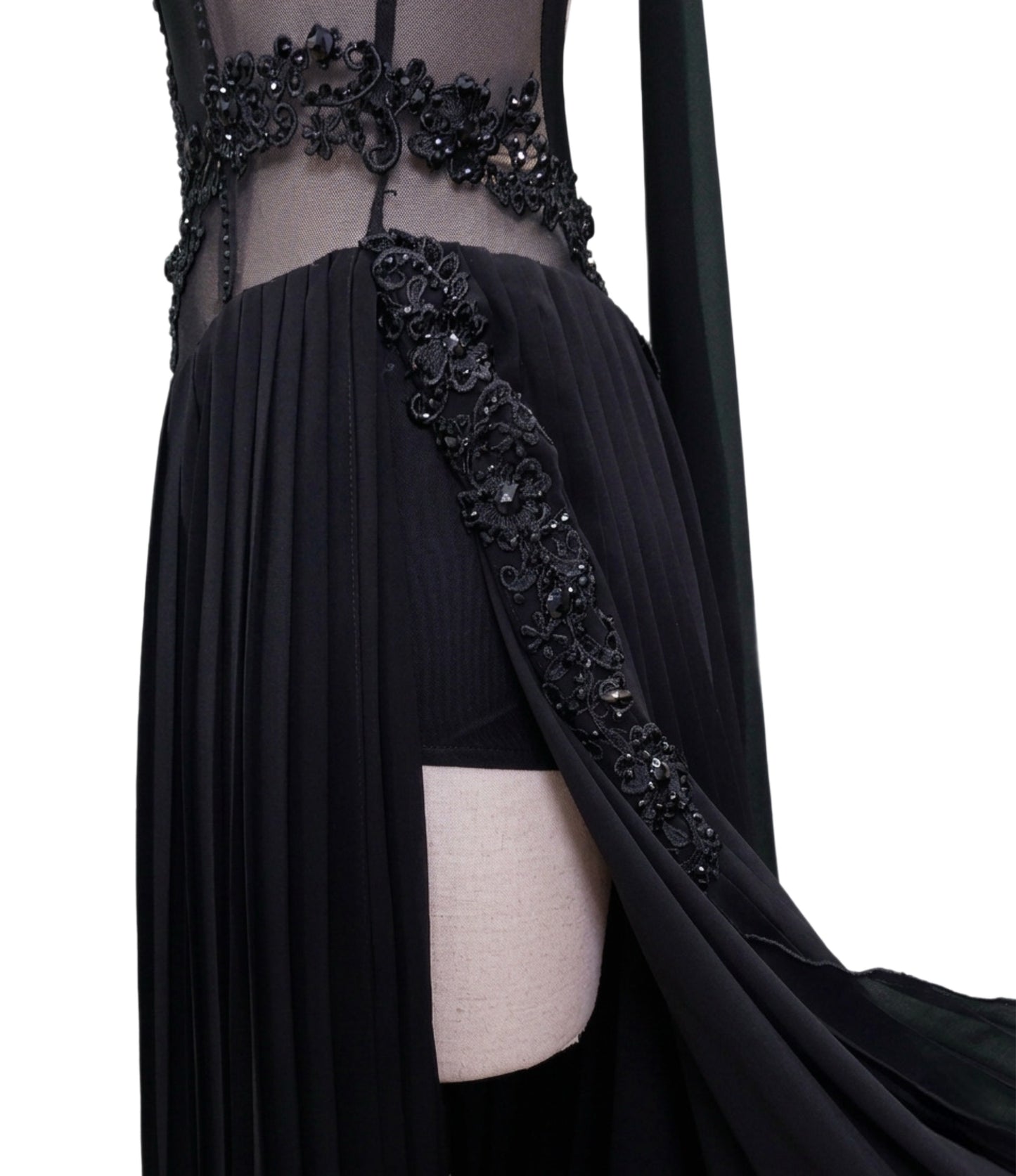 ByCharme Black Chiffon Ballroom Competition Dress - BC-0064