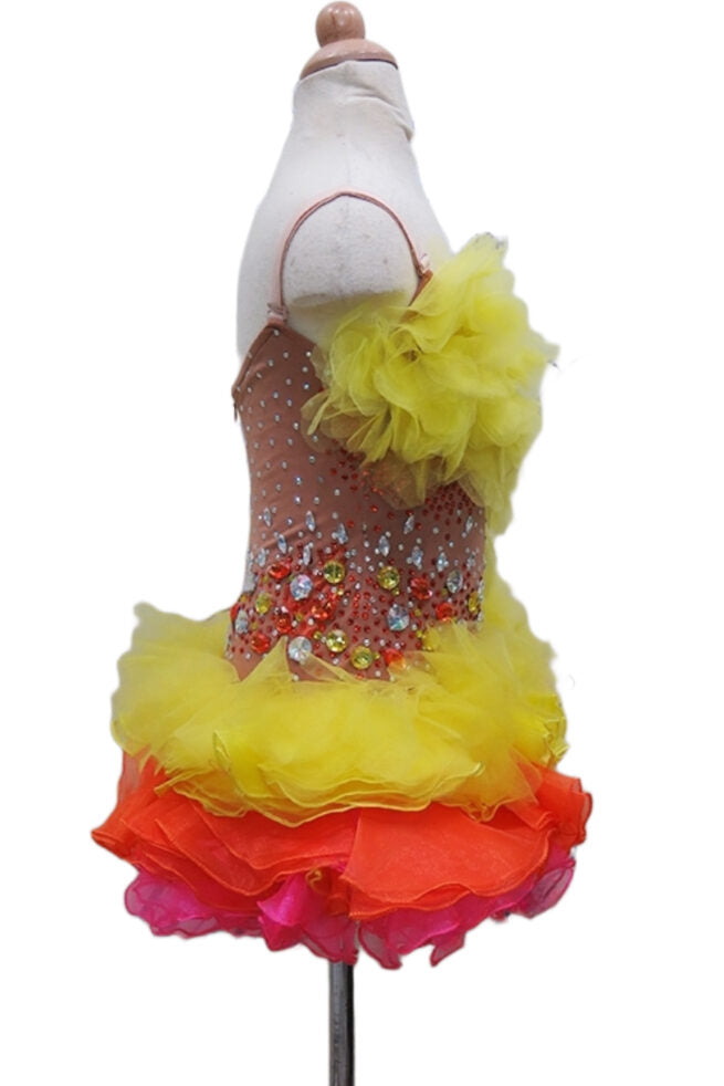 Load image into Gallery viewer, Girl Latin Dance Competition Dress (GL030)
