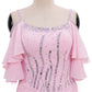 ByCharme Light Pink Rhinestone Ballroom Competition Dress - BC-0218
