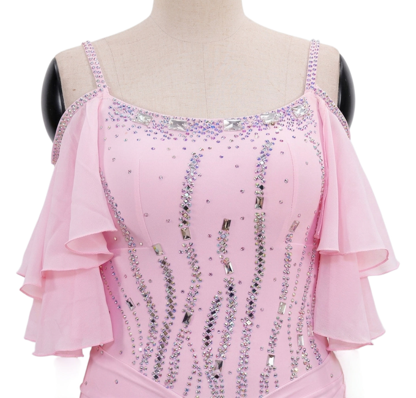 ByCharme Light Pink Rhinestone Ballroom Competition Dress - BC-0218
