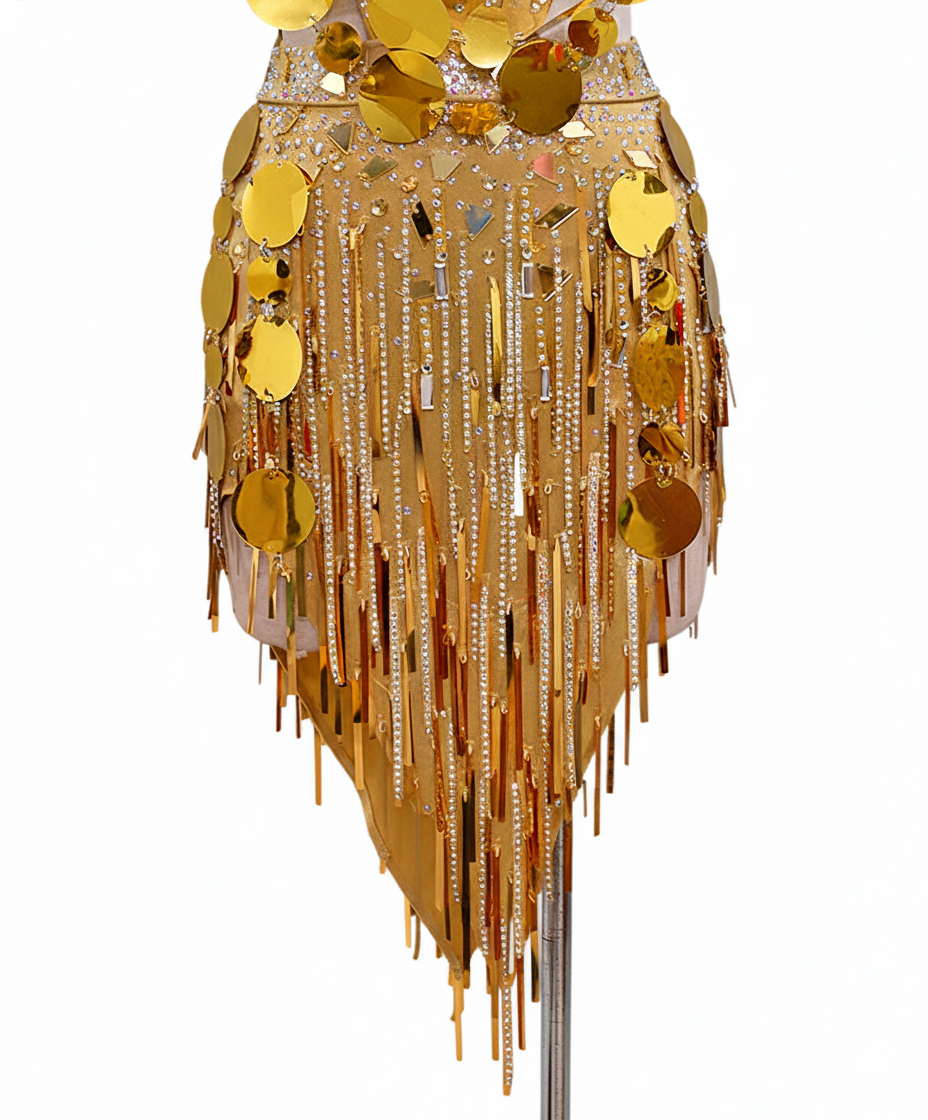 ByCharme Gold Exquisite Edition Latin Salsa Competition Dress - BCL-0026