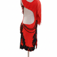 ByCharme Red Black Brown Fringes Latin Salsa Competition Dress - BCL-0059