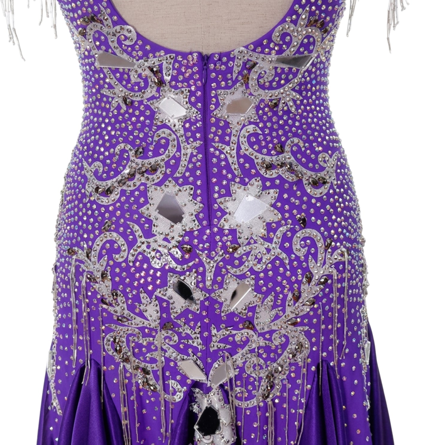 ByCharme Purple Fringes Ballroom Competition Dress - BC-0230