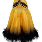ByCharme Dark Yellow Feather Ballroom Competition Dress - BC-0228