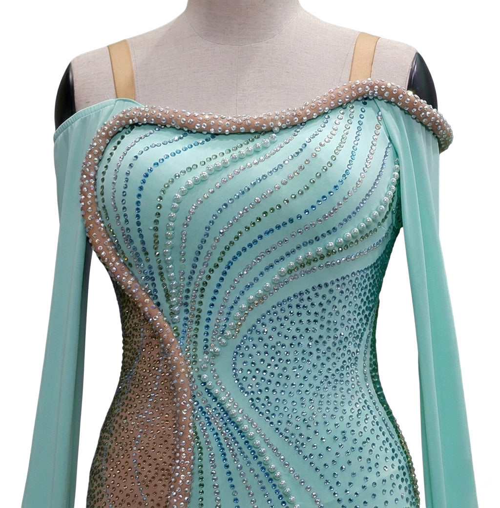 ByCharme Aquamarine Ballroom Competition Dress - BC-0016