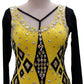 ByCharme Yellow & Black Ballroom Competition Dress - BC-0026