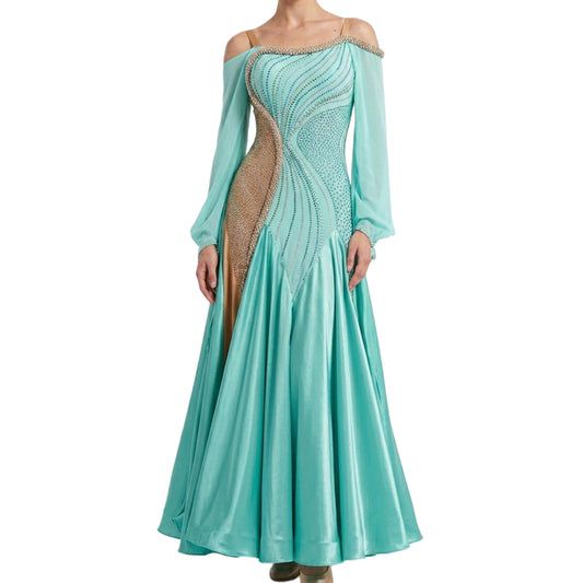ByCharme Aquamarine Ballroom Competition Dress - BC-0016