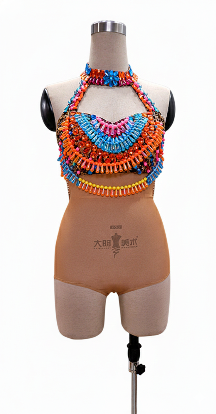 ByCharme Leopard Brown Exquisite Edition Latin Salsa Competition Dress - BCL-0030