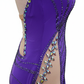 ByCharme Blue Violet Fringes Ballroom Competition Dress - BC-0044