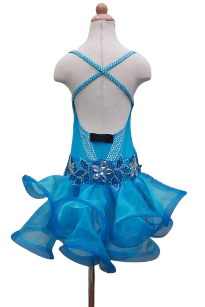 Load image into Gallery viewer, Girl Latin Dance Competition Dress (GL021A)
