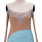 ByCharme Sky Blue Feather Ballroom Competition Dress - BC-0002