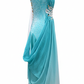 ByCharme Cyan Blue Chiffon Ballroom Competition Dress - BC-0055