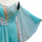 ByCharme Cyan Blue Chiffon Ballroom Competition Dress - BC-0055
