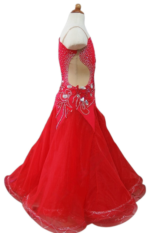 Load image into Gallery viewer, Girl Ballroom Dance Competition Dress (GB01)
