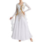 ByCharme White & Gold Sequin Ballroom Competition Dress - BC-0030