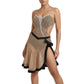 ByCharme Tan Black Fringes Latin Salsa Competition Dress - BCL-0076