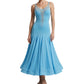 ByCharme Deep Sky Blue Chiffon Ballroom Competition Dress - BC-0008