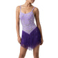 ByCharme Blue Violet Purple Fringes Latin Salsa Competition Dress - BCL-0093