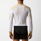 ByCharme White Gold Lycra Men Latin Salsa Competition Shirt - BCM-0078