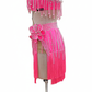 ByCharme Pink Silver Brown Fringes Latin Salsa Competition Dress - BCL-0063
