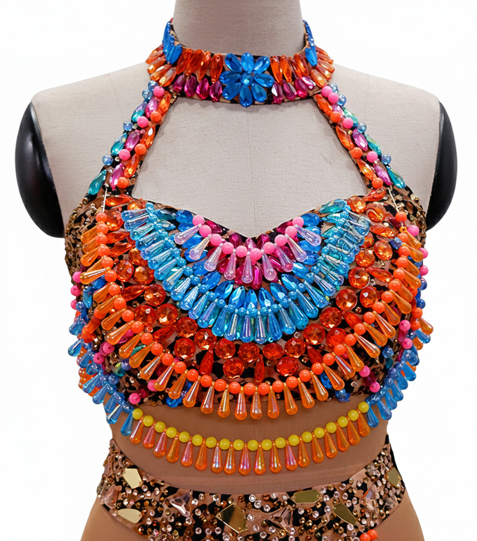 ByCharme Leopard Brown Exquisite Edition Latin Salsa Competition Dress - BCL-0030